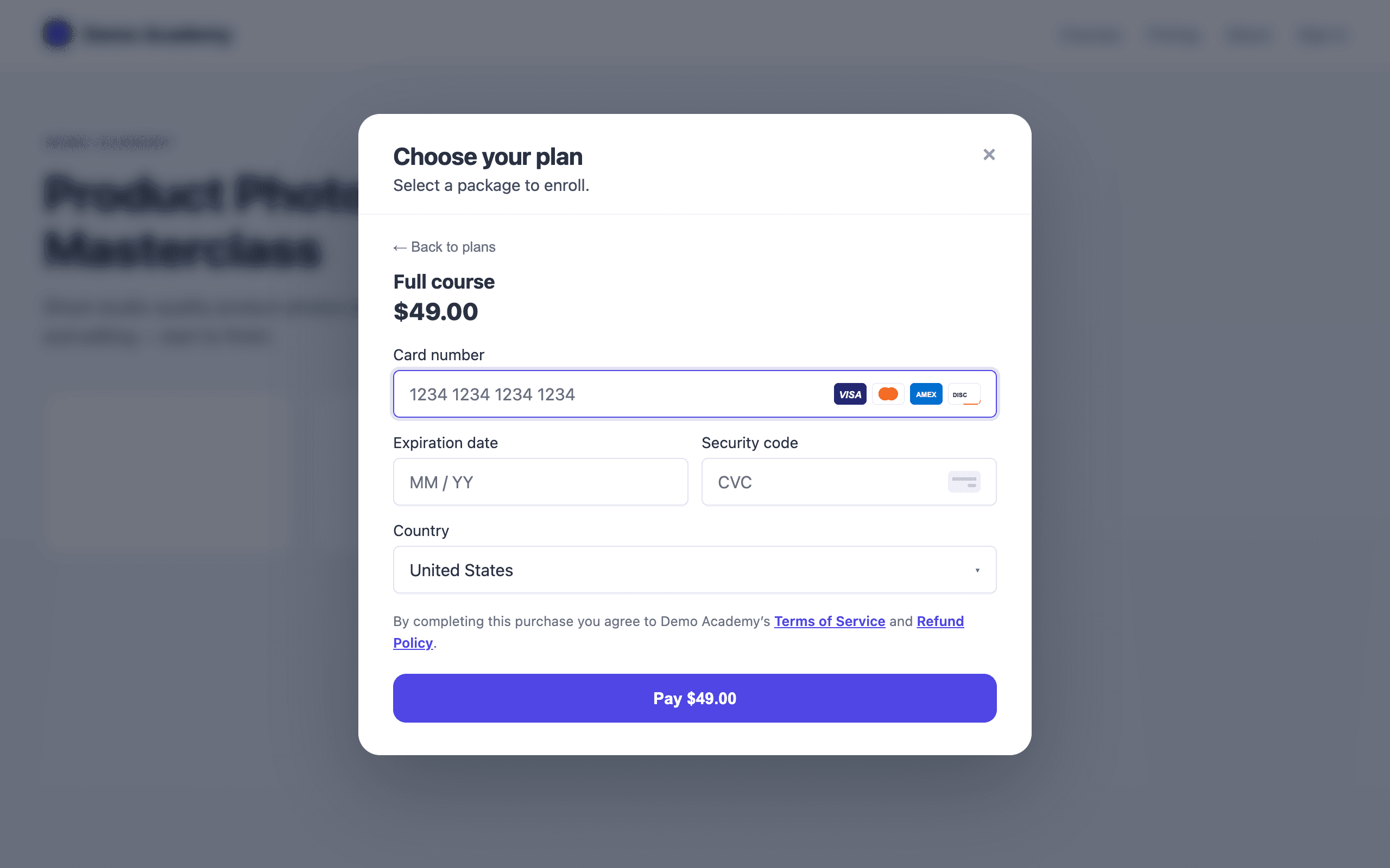 Branded checkout